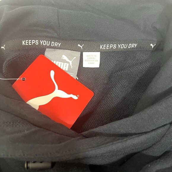 Puma Women’s Hoodie L Black Pullover Metallic Ash Logo New With Tags Casual Fit - Picture 7 of 14